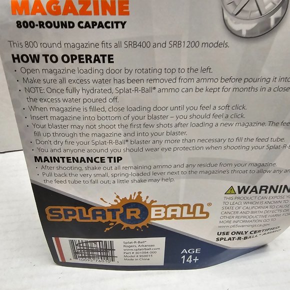 New Splat R Ball Orange 800 Round Water Bead Drum Magazine for Blasters - Picture 8 of 13